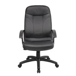 Boss High Back LeatherPlus Chair, Black (B8401)