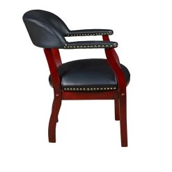 Regency Ivy League Vinyl Captain Chair, Black (9004BK)