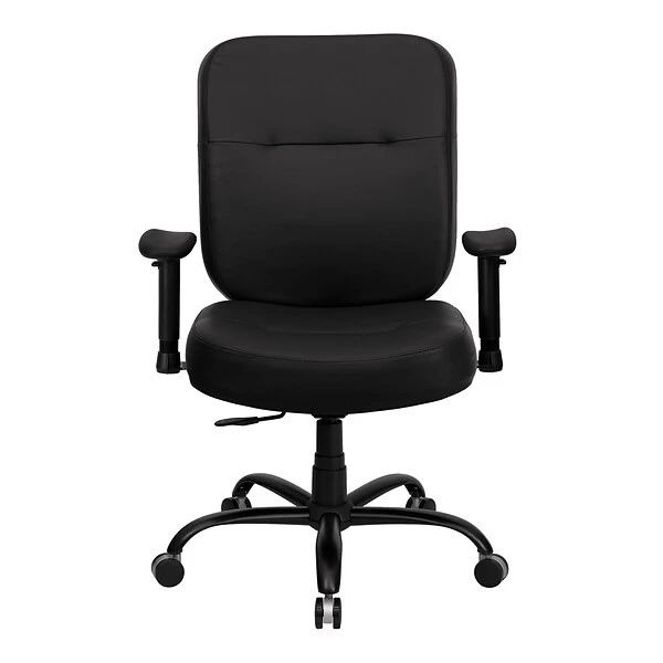 Flash Furniture HERCULES Series Leather/Faux Leather Office Big & Tall Chair, Black (WL735SYGBKLEAA) - Image 3