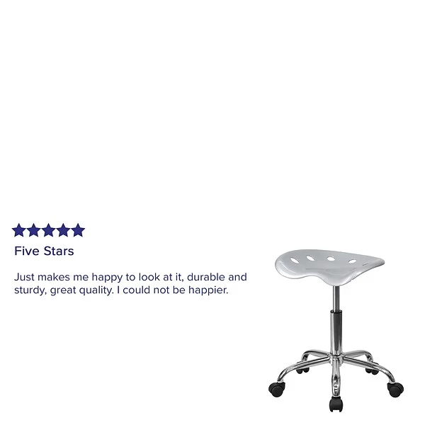 Flash Furniture Vibrant Tractor Seat Stool, Silver - Image 3