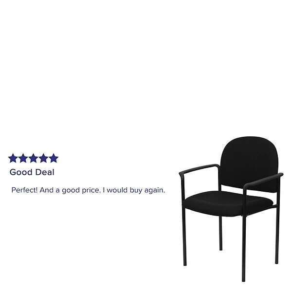 Flash Furniture Comfort Fabric Reception Chair, Black (BT-516-1-BK-GG) - Image 3