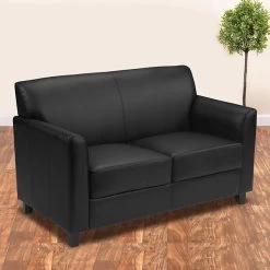 Flash Furniture HERCULES Diplomat Series 52" LeatherSoft Loveseat, Black (BT8272BK)