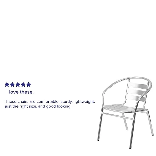 Flash Furniture Contemporary Aluminum Dining Chair, Triple-Slat Back (TLH017B) - Image 3