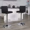 Flash Furniture Contemporary Vinyl Adjustable Height Barstool With Back, Black (CH92066BK)