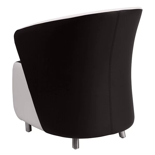Flash Furniture Leather Reception Chair, Black With White Detailing (ZB7BKWH) - Image 2