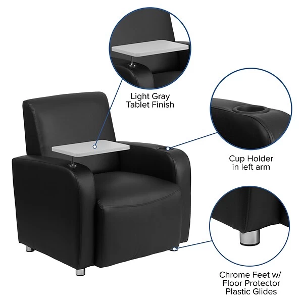 Flash Furniture Leather Guest Chair, Black (BT8217BK) - Image 4