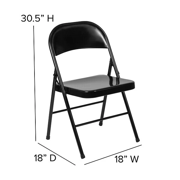 Flash Furniture HERCULES Series Metal Folding Chair, 4/Pk (4BDF002BK) - Image 6