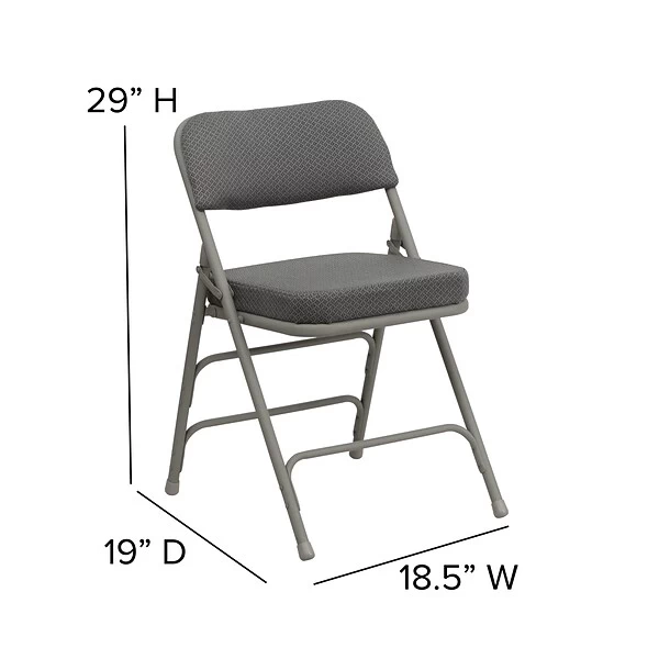 Flash Furniture HERCULES Series Fabric Folding Chair, Gray, 2/Pack (2HAMC320AFGRY) - Image 6
