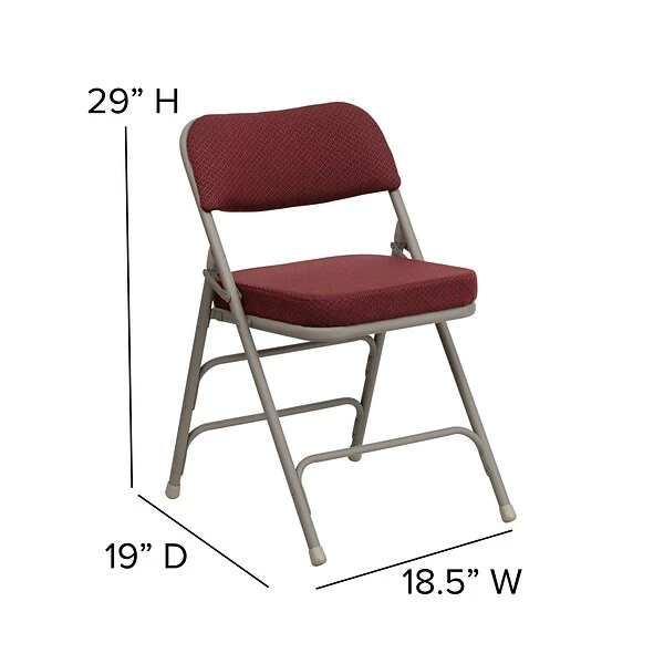 Flash Furniture HERCULES Series Fabric Folding Chair, Burgundy, 2/Pack (2HAMC320AFBY) - Image 6