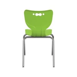 MooreCo Hierarchy 4-Leg Plastic School Chair, Chrome/Green (53318-1-GREEN-NA-CH)