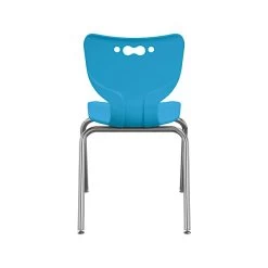MooreCo Hierarchy 4-Leg Plastic School Chair, Chrome/Blue (53318-1-BLUE-NA-CH)