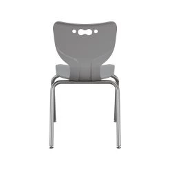 MooreCo Hierarchy 4-Leg Plastic School Chair, Chrome/Gray (53318-1-GREY-NA-CH)
