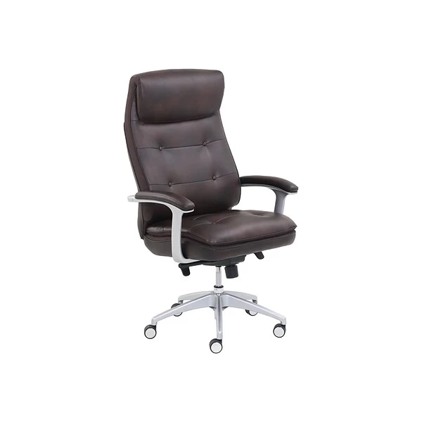 Beautyrest Royo Ergonomic Leather Executive Big & Tall Chair, 400 Lb. Capacity, Brown (51449)
